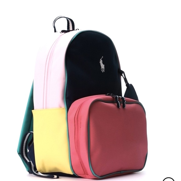 NEW ! Polo Ralph Lauren Pink Backpack & Lunch Tote Set - Picture 5 of 7